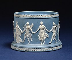 Wedgwood jasperware salt cellar with The Dancing Hours, 1780–1785