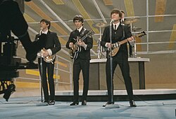 The Beatles performing in February 1964