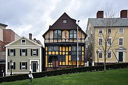 The Fleur-de-lys Studios is a contributing property to Providence's College Hill Historic District
