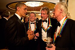The surviving members of Led Zeppelin were honored in 2012 and are pictured here with President Barack Obama.