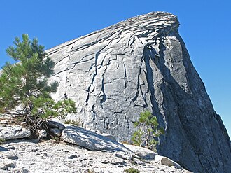 Exfoliation joints wrapping around Half Dome in Yosemite National Park, California