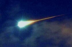 A bolide undergoing atmospheric entry