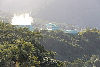 Geothermal power center in the Usulután Department, El Salvador