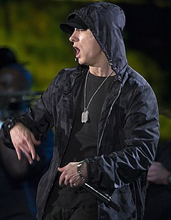 Eminem performing at the Concert for Valor in Washington, D.C. in 2014