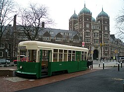 The Quadrangle dormitories, designed by Cope and Stewardson in a Collegiate Gothic style, are among the best-known buildings on Penn's campus.