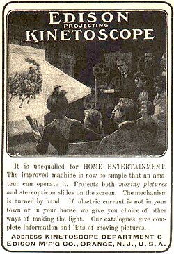 In the first decade of the 1900s, years before the compact Home Projecting Kinetoscope, Edison marketed an essentially theatrical 35 mm version for domestic use.