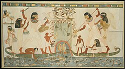 Menna and Family Hunting in the Marshes, Tomb of Menna, c. 1400 BC