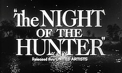 An image from the original trailer for The Night of the Hunter