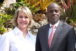 Ambassador Craft and President of Haiti Jovenel Moïse in 2019