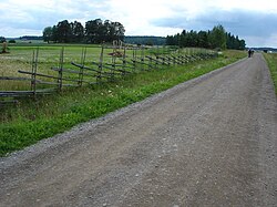 A gravel road in Finland