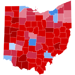 2024 U.S. presidential election results by county in Ohio Democratic Republican