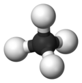 Model of a methane (CH4) molecule
