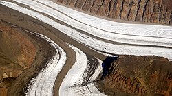 Medial moraines, Nuussuaq Peninsula, Greenland