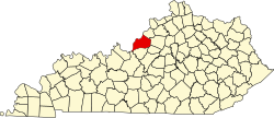 Location of Jefferson County, Kentucky