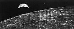 First image of Earth from around another astronomical object (the Moon), and first picture of both Earth and the Moon from space, by Lunar Orbiter 1 (not to be confused with the later Earthrise image). [10][11]