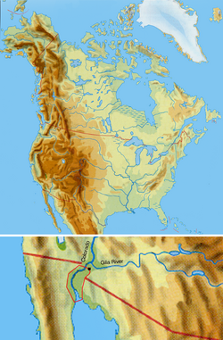 Cocopah traditional territory on the Colorado River and the Gulf of California