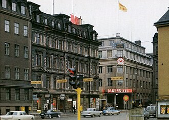 Karduansmakargatan. Dagens Nyheter in Klara (demolished in 1969) Architects for remodeling Ullrich & Hallquisth