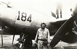 Lindbergh with a P-38J Lightning in 1944
