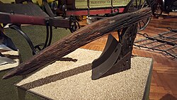 Early John Deere plow, c. 1845, made in Grand Detour, Illinois, displayed at The Henry Ford Museum