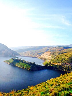 The King Talal Dam in Jerash lies along the Jordan Trail in Jordan