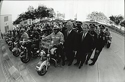 Menino with members of the Boston Police Department