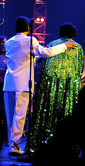 Brown and MC Danny Ray performing their cape routine at the '06 BBC Electric Proms