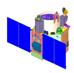 A render of Cartosat-3 satellite in a deployed configuration
