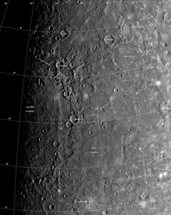 Mercury's Caloris Basin is one of the largest impact features in the Solar System
