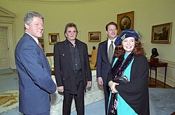 Cash and June Carter Cash with Bill Clinton and Al Gore, April 1993