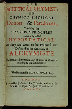 Title page of The Sceptical Chymist