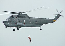 Royal Danish Air Force S-61A with its rescue swimmer