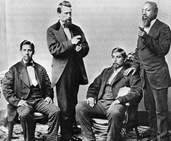 Members of the Creek Nation in Oklahoma around 1877. They included men of mixed Creek, European and African ancestry.