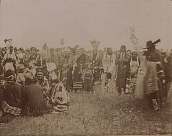 Scalp dance, Blackfoot Indians, 1907