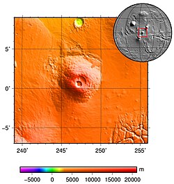 MOLA colorized topography of Pavonis Mons