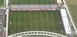 Aerial view of the team's mini-stadium at Lezama, 2019