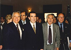 Frei Ruiz-Tagle (center) together with members of his 1993 presidential campaign team.