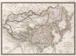 A 17th-century-map showing Qing China and Tokugawa Japan