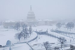 The U.S. Capitol during the February 5–6, 2010 North American blizzard