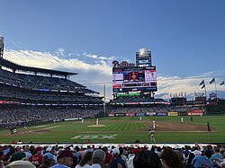 The Philadelphia Phillies playing the Washington Nationals at Citizens Bank Park in South Philadelphia in August 2026