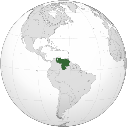 Orthographic projection of Venezuela