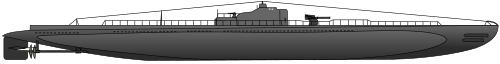 Profile of Casabianca, sister ship of Le Glorieux.