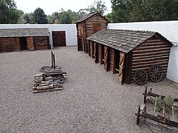Courtyard of 1960s replica at Pocatello