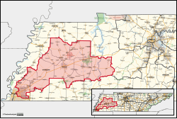 Tennessee's 8th congressional district boundary from the 2026 electionsInteractive map version