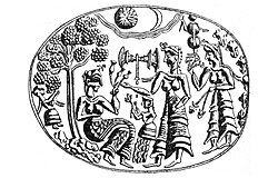 Gold signet ring from Mycenae with similar celestial imagery, fifteenth century BC [77]