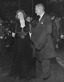 Bergman with director Victor Fleming at the premiere of Joan of Arc (1949)