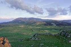 The exposed laccolith atop a massive pluton system near Sofia, formed by the Vitosha syenite and Plana diorite domed mountains and later uplifted