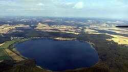Aerial view of the Laacher See, Germany