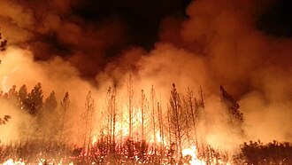 A wildfire in California.