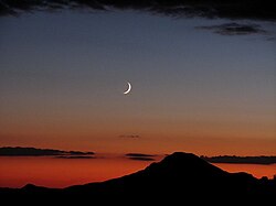 A crescent Moon over Kingman, Arizona