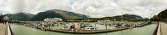 The port of Skagway provides sea access to cruise ships and ferries.